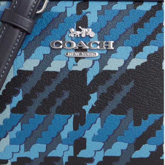 COACH Mini Camera Bag With Plaid Print - Picture 5 of 6